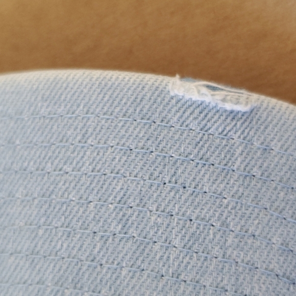 YUMS distressed lt blue denim baseball hat  Adjustable - Picture 11 of 11